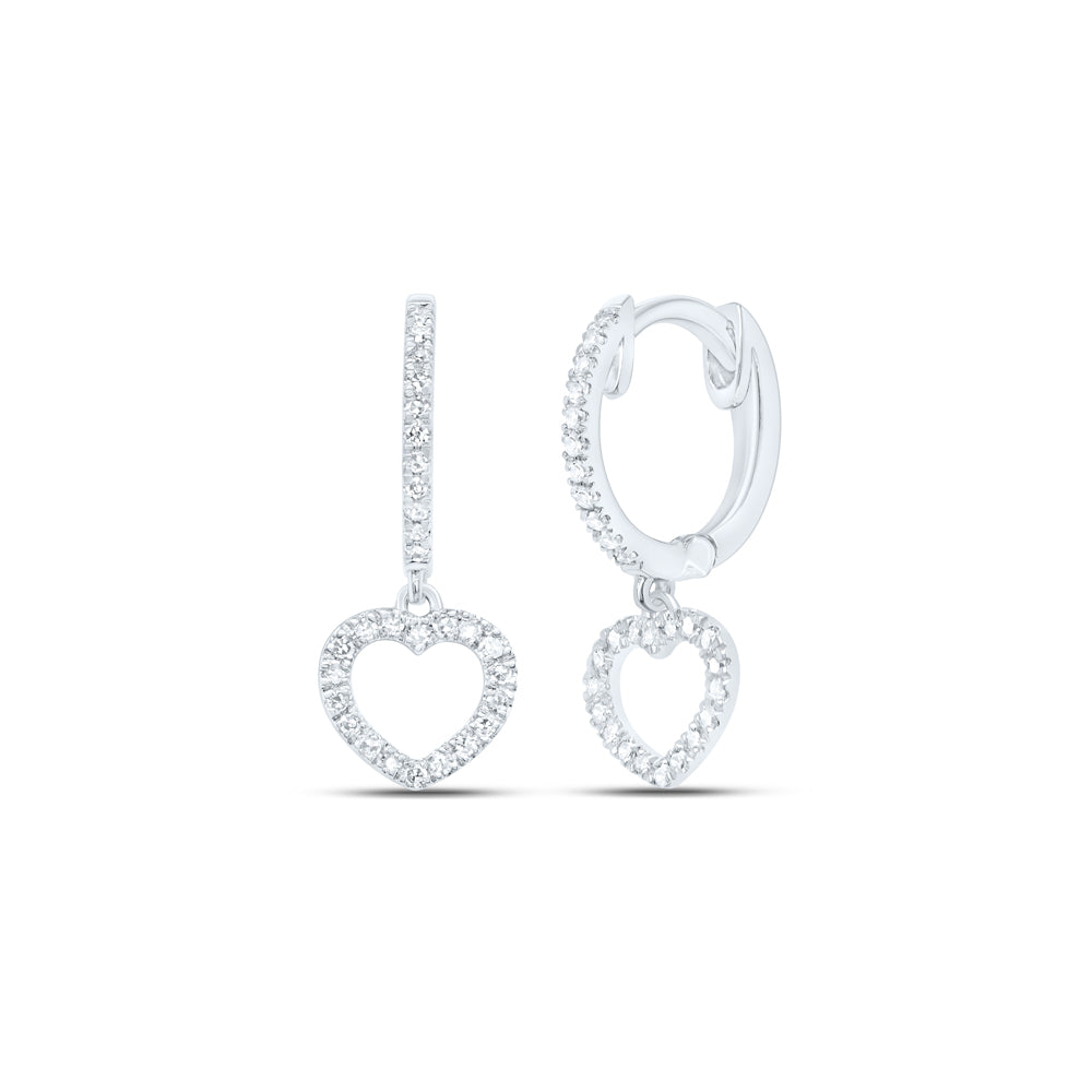 10kt White Gold 1/6 Cttw Diamond Fashion Dangling Earring