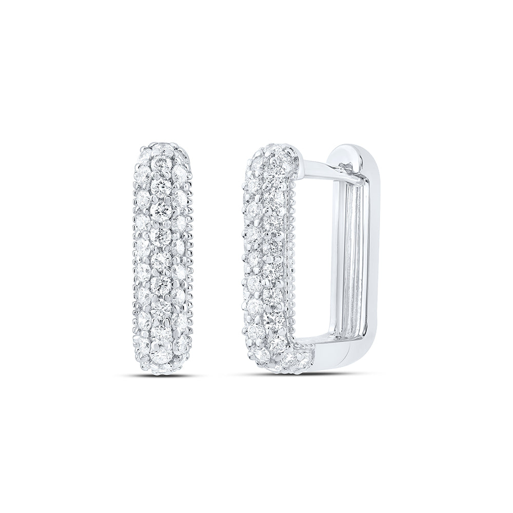 14kt White Gold 5/8 Cttw Diamond Ana M Fashion Hoop Earring