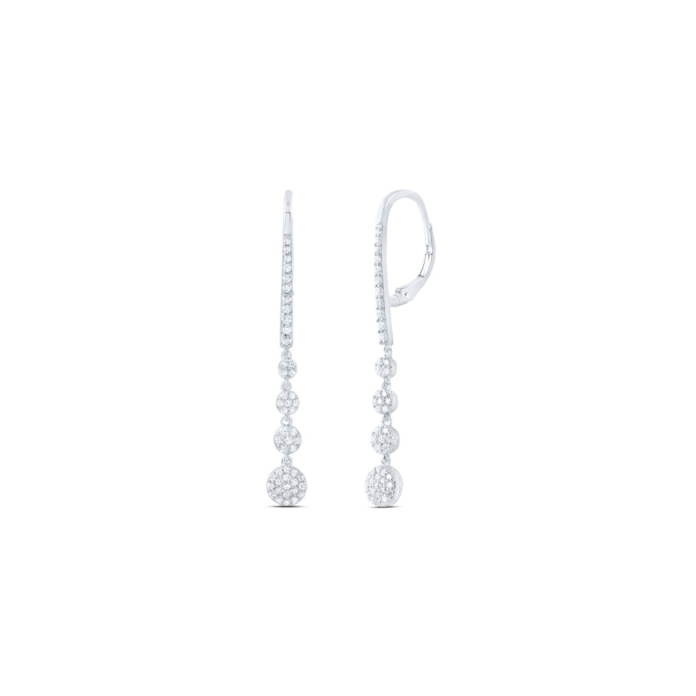 14kt White Gold 5/8 Cttw Diamond Ana M Fashion Dangling Earring