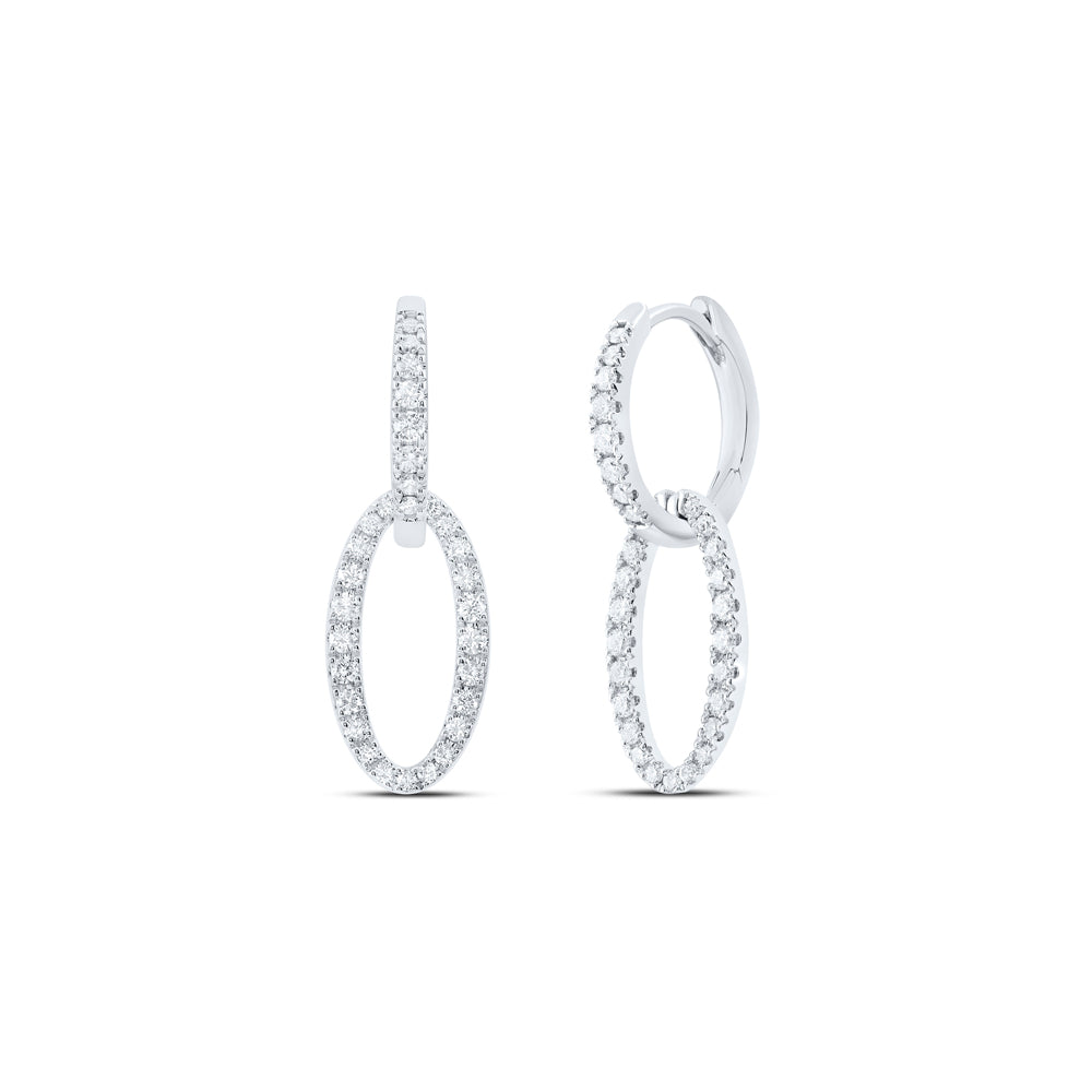 14kt White Gold 1/2 Cttw Diamond Ana M Fashion Dangling Earring
