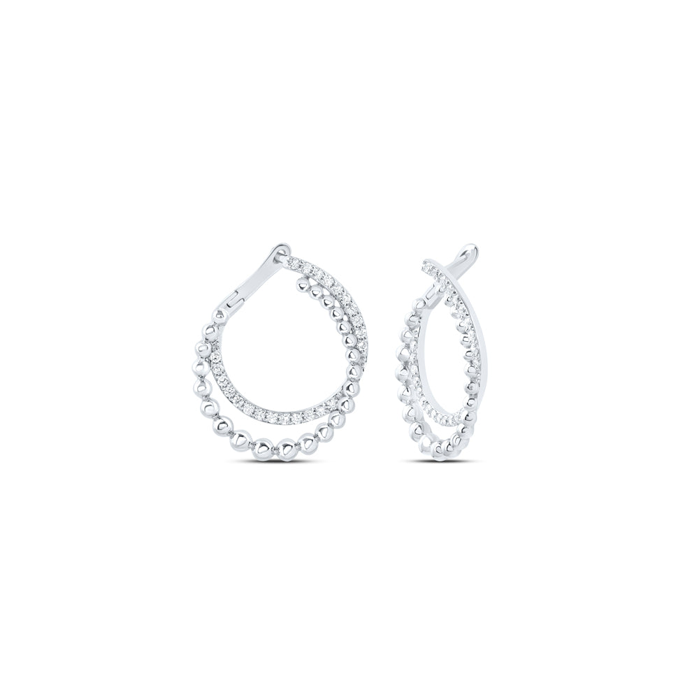 14kt White Gold 1/2 Cttw Diamond Ana M Fashion Hoop Earring