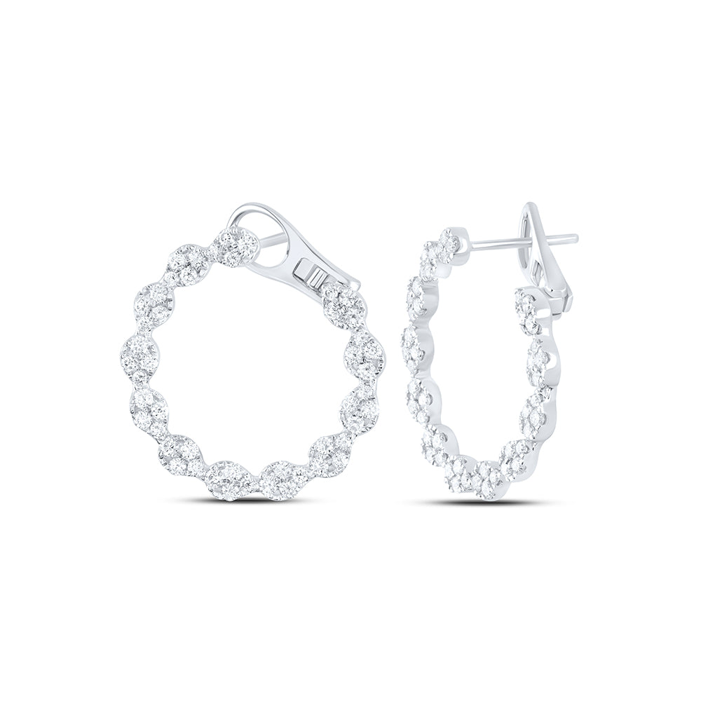 14kt White Gold 1 5/8 Cttw Diamond Ana M Fashion Earring