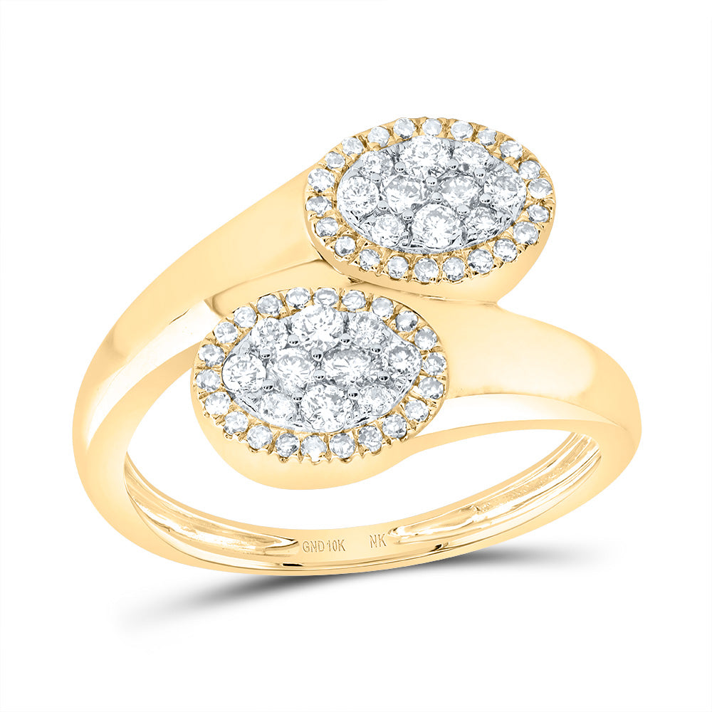 10kt Yellow Gold 1/2 Cttw Diamond Fashion Oval Wedding Engagement Anniversary Ring, Women Size: 5-9