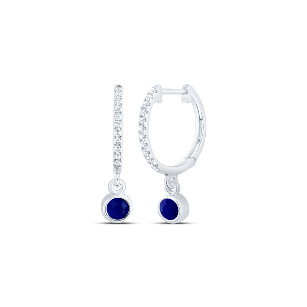 14kt Yellow Or White Gold Diamond Ana M 3.20mm Round Natural Gem Dangling Earring
