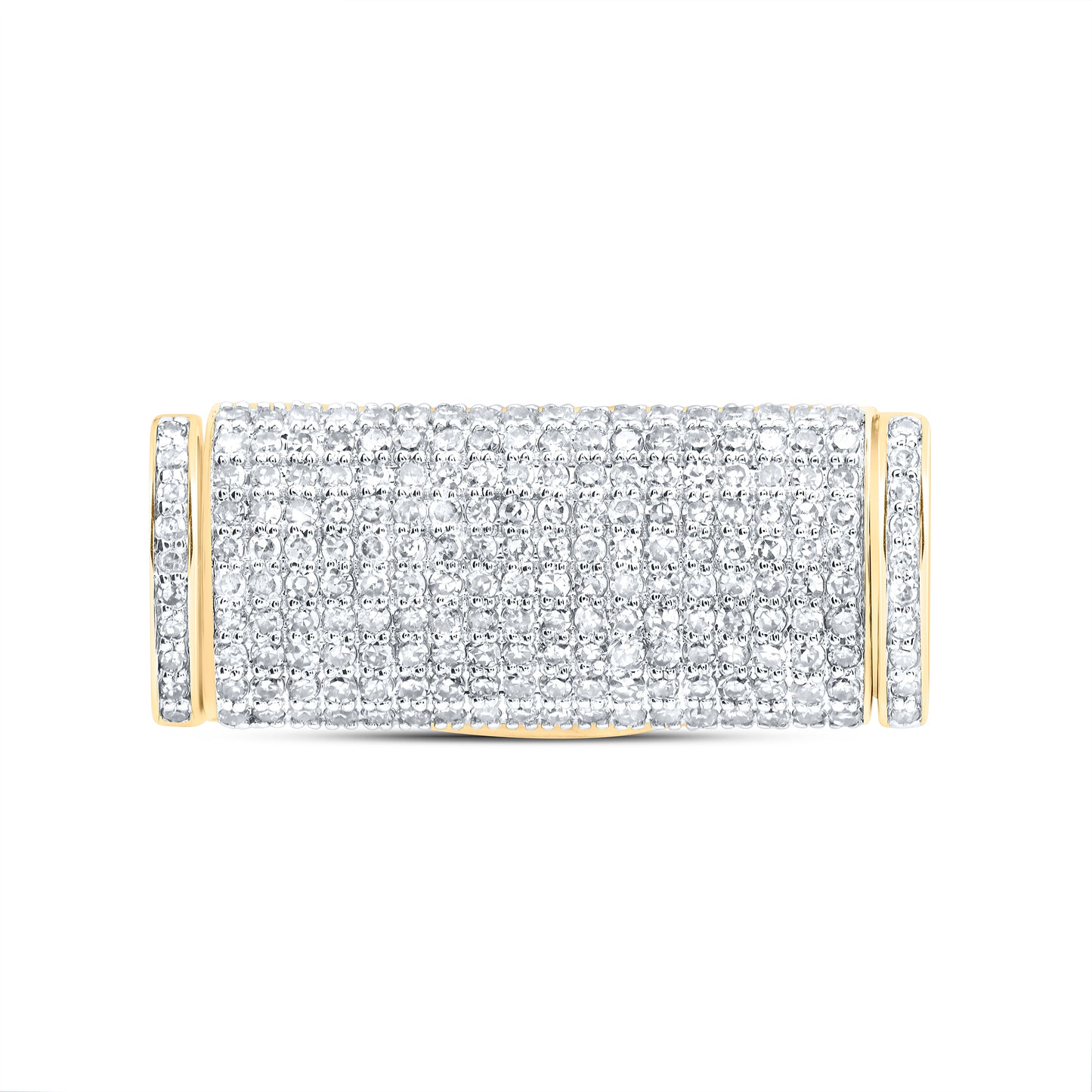 10kt Yellow Gold 1 Cttw Diamond (12mm) Cuban Lock Box