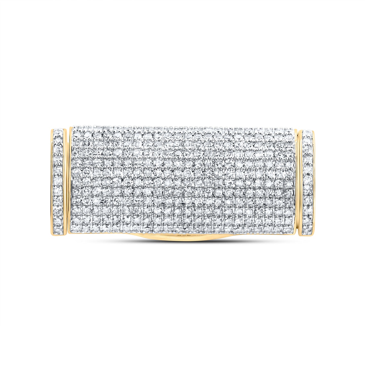 10kt Yellow Gold 5/8 Cttw Diamond (8mm) Cuban Lock Box
