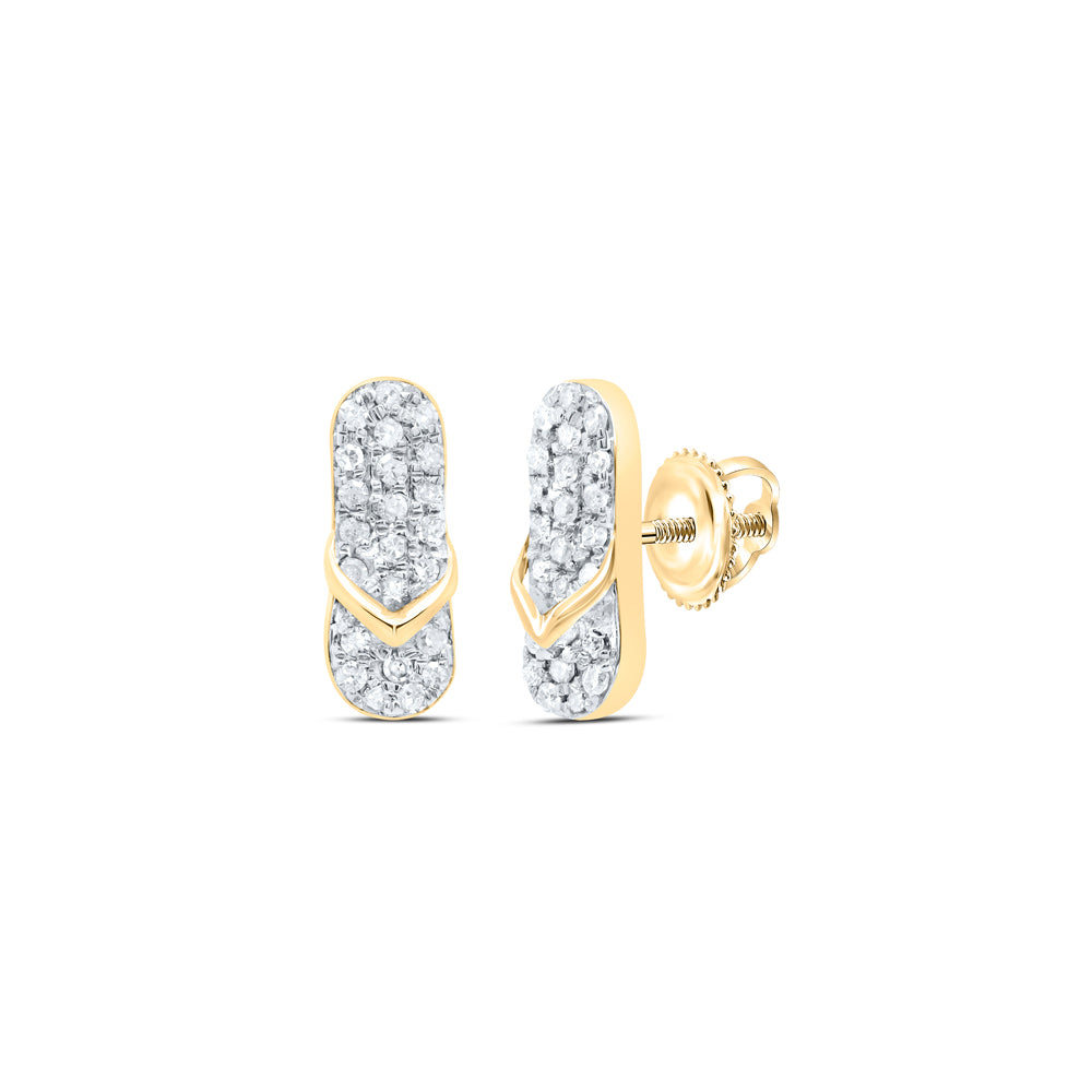 10kt Yellow Gold 1/8 Cttw Diamond Earring