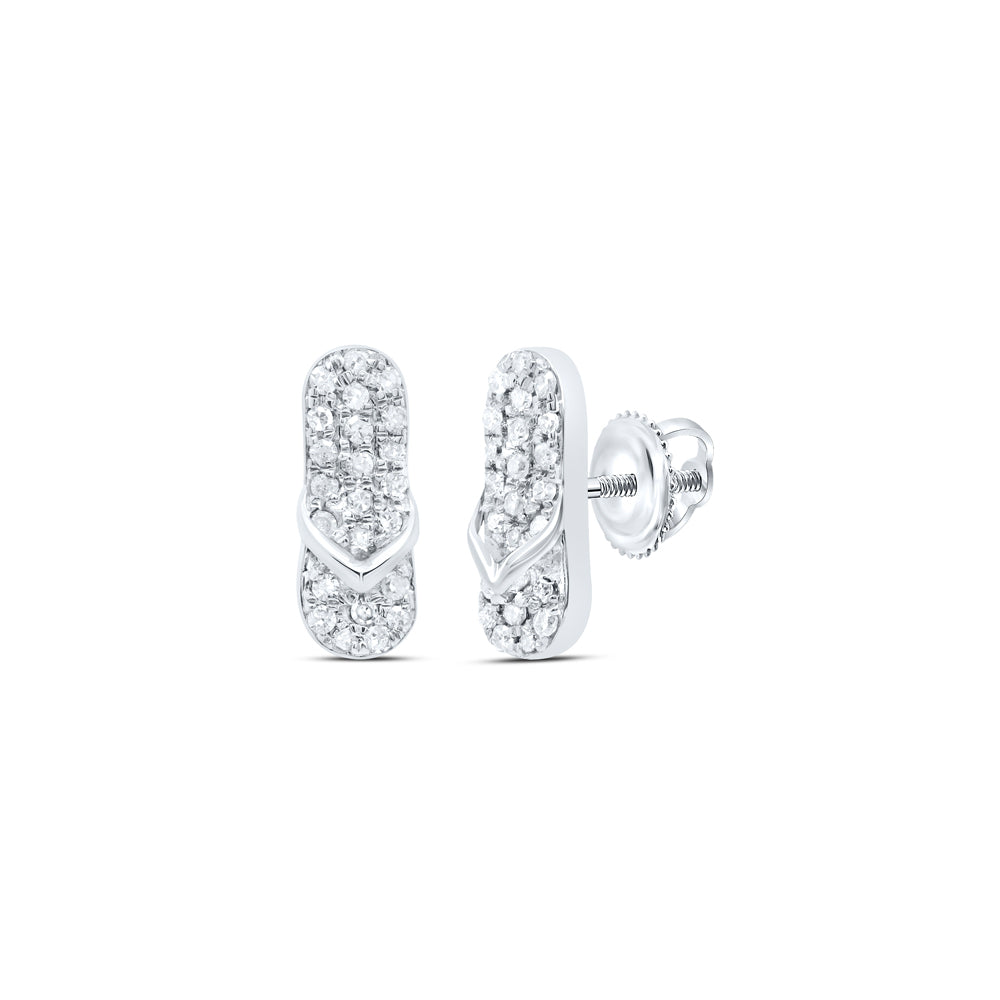 10kt White Gold 1/8 Cttw Diamond Earring