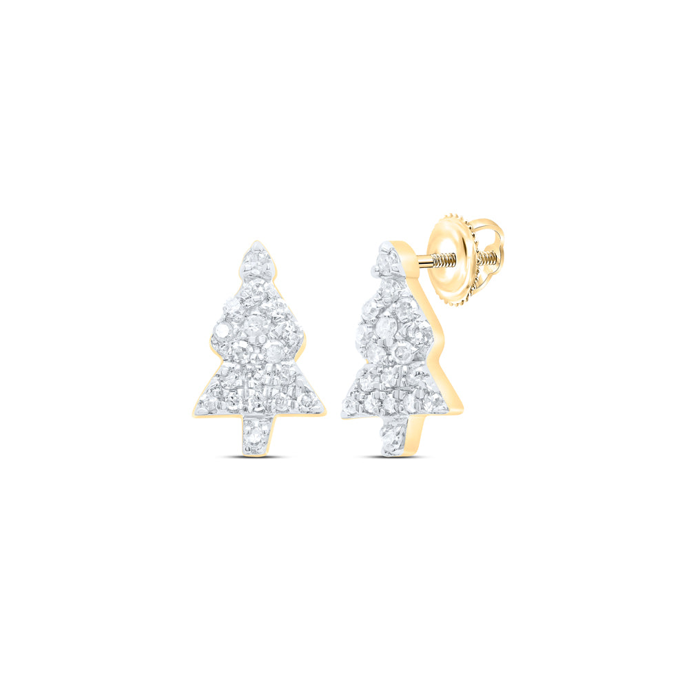 10kt Yellow Gold 1/6 Cttw Diamond Earring