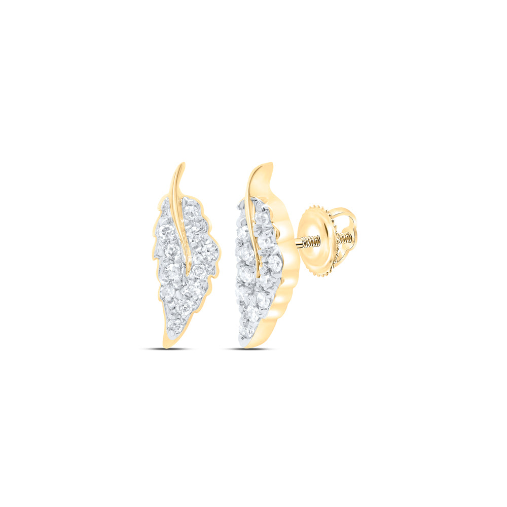 10kt Yellow Gold 1/12 Cttw Diamond Earring
