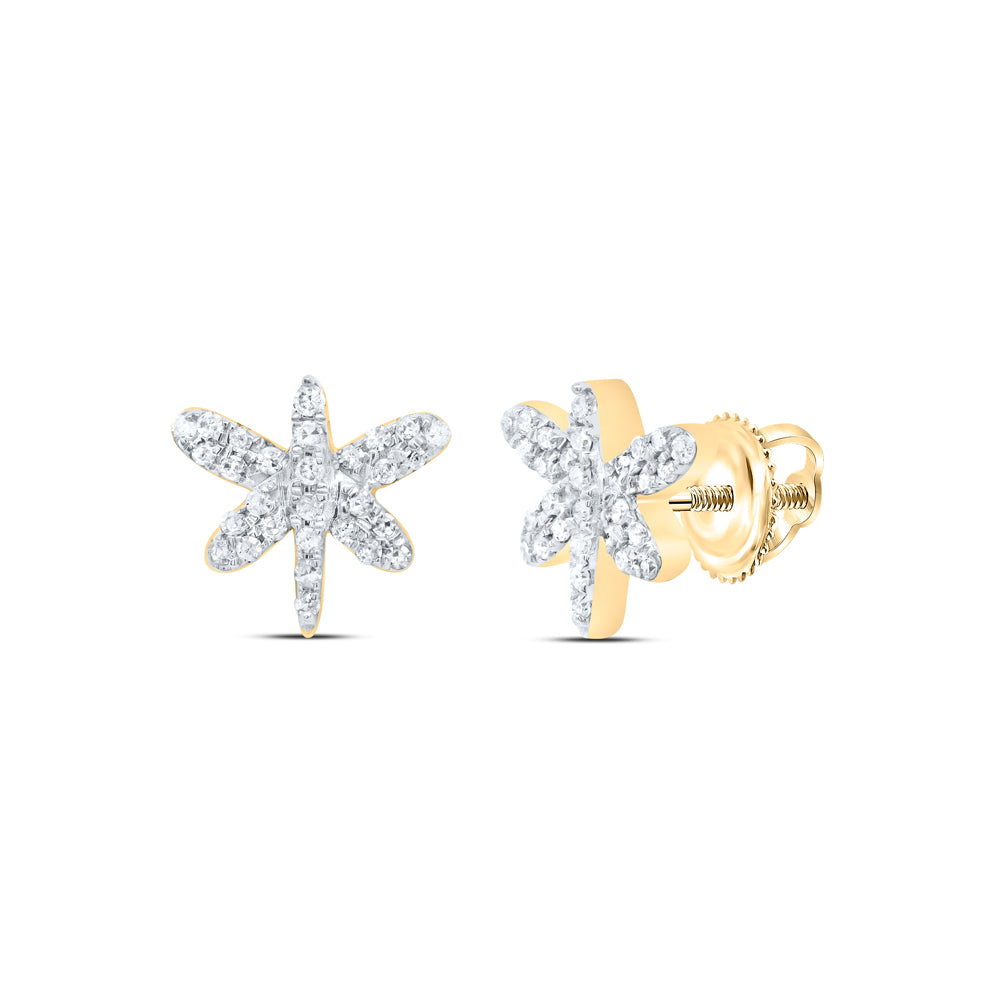 10kt Yellow Gold 1/6 Cttw Diamond Earring