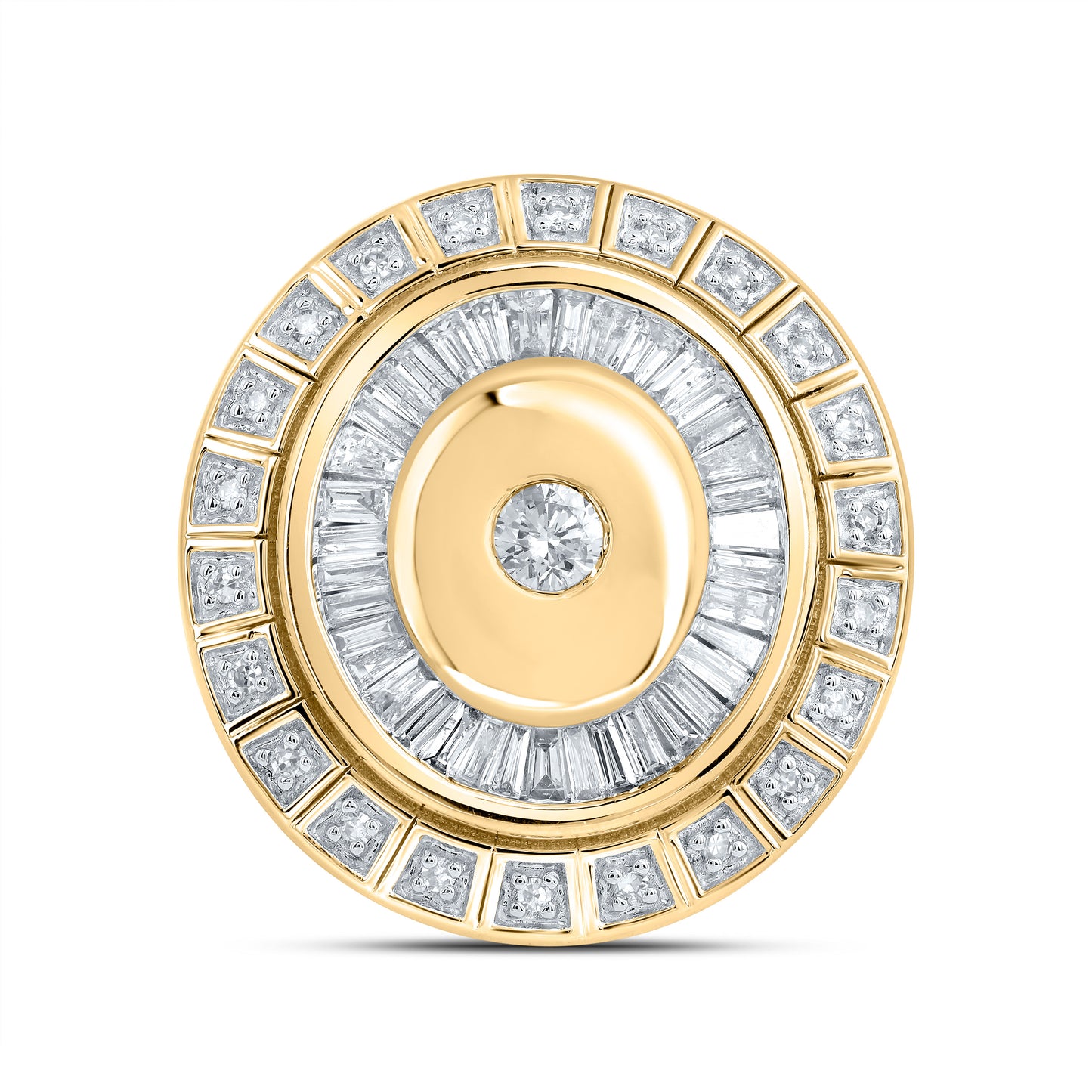 10kt Yellow Gold 1 Cttw Diamond Mens Ring, Men Size: 8-12