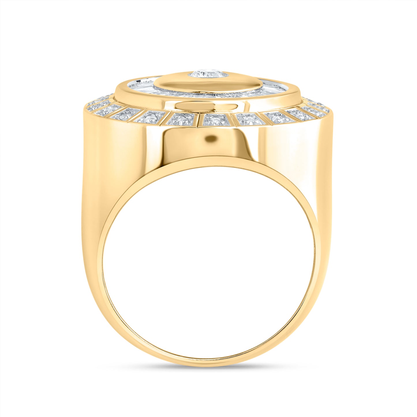 10kt Yellow Gold 1 Cttw Diamond Mens Ring, Men Size: 8-12