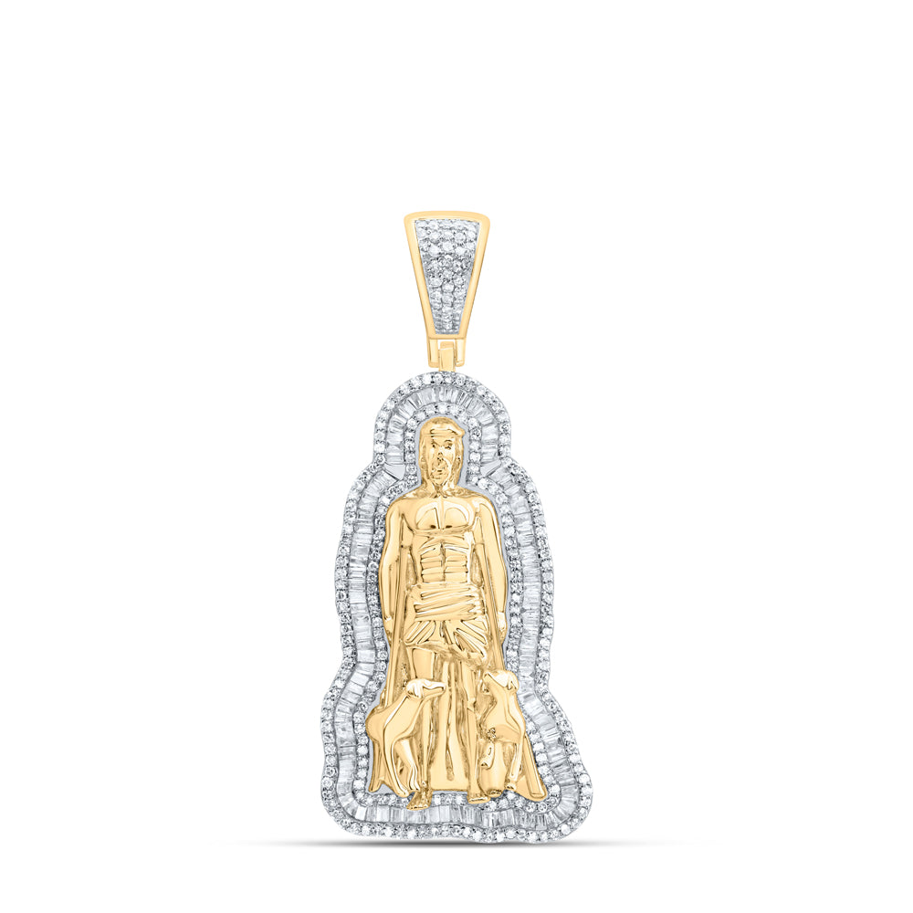 10kt Yellow Gold 1 1/3 Cttw Diamond St. Lazaro Mens Charm