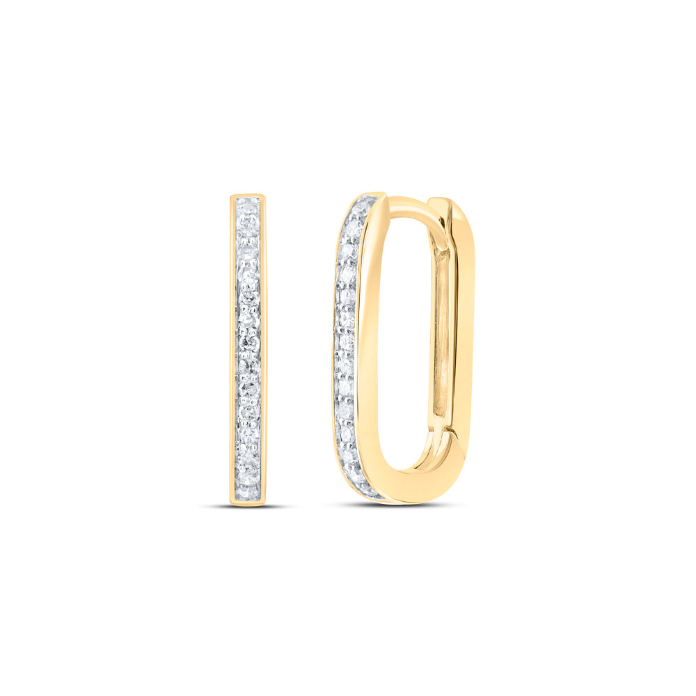 10kt Yellow Gold 1/6 Cttw Natural Diamond Hoops Huggies Earring