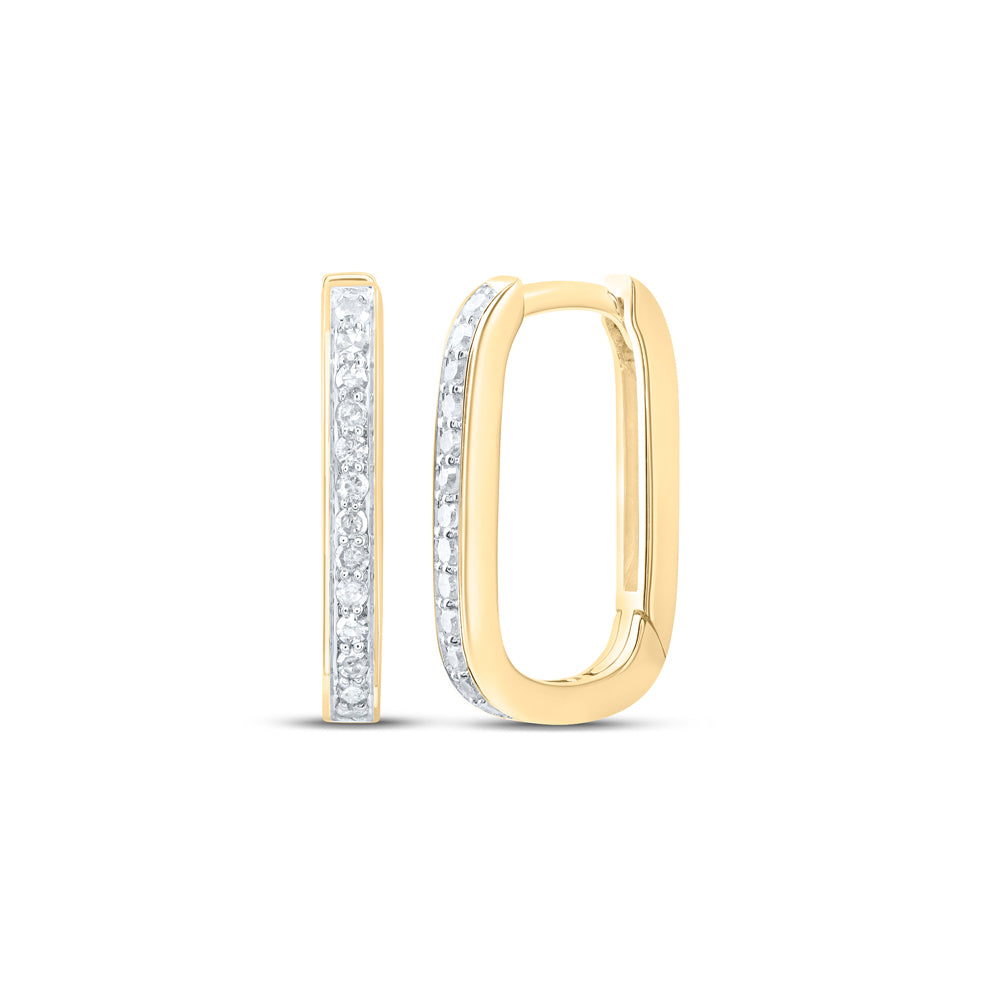 10kt Yellow Gold 1/3 Cttw Diamond Hoops Huggies Earring
