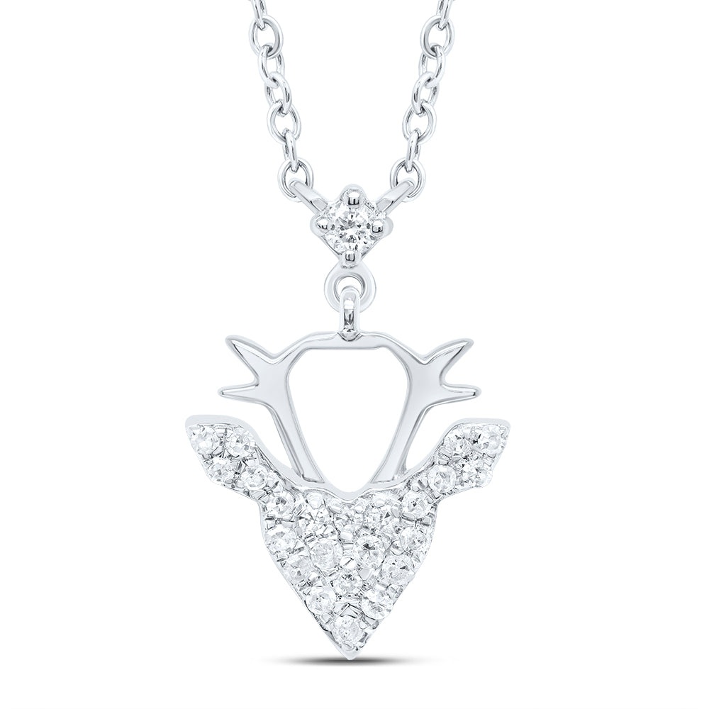 10kt White Gold 1/8 Cttw Diamond Necklace, Length: 18 Inch