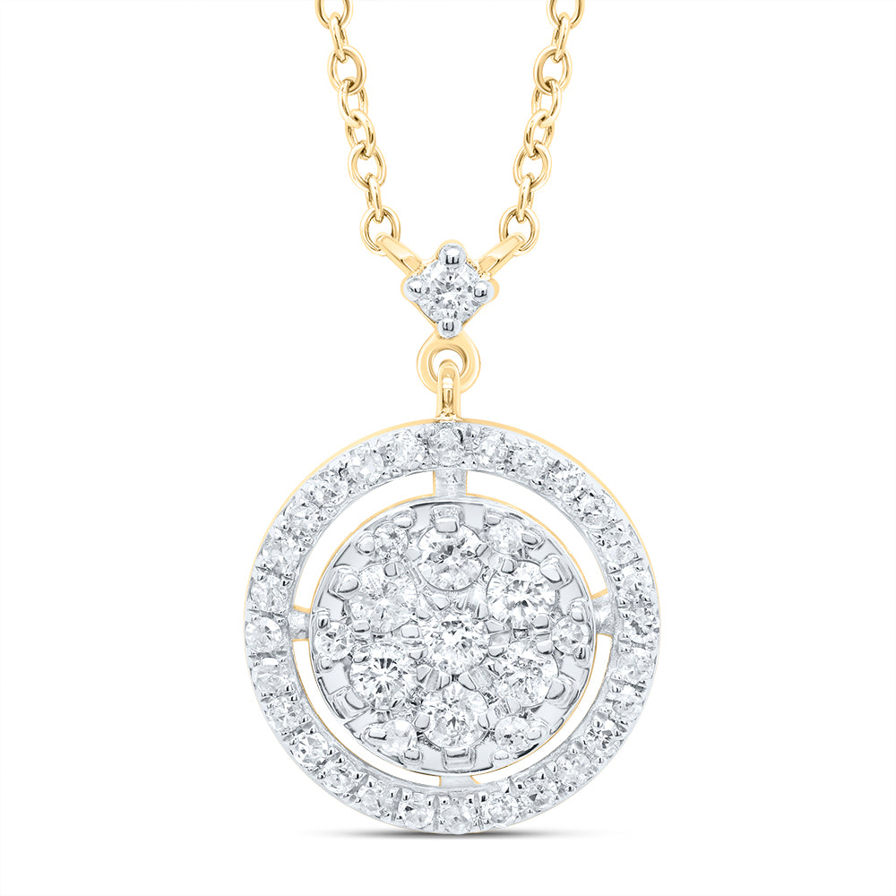 10kt Yellow Gold 1/3 Cttw Diamond Round Necklace, Length: 18 Inch