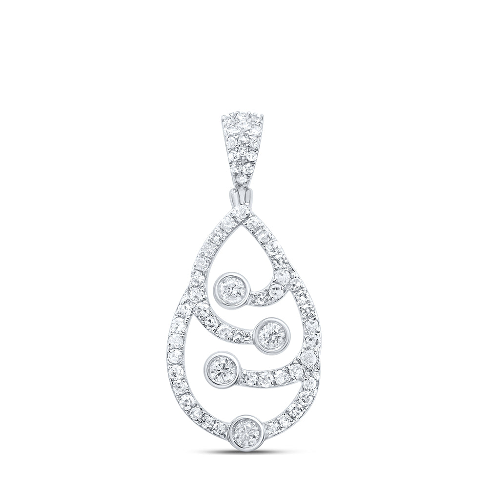 10kt White Gold 3/8 Cttw Diamond Pendant