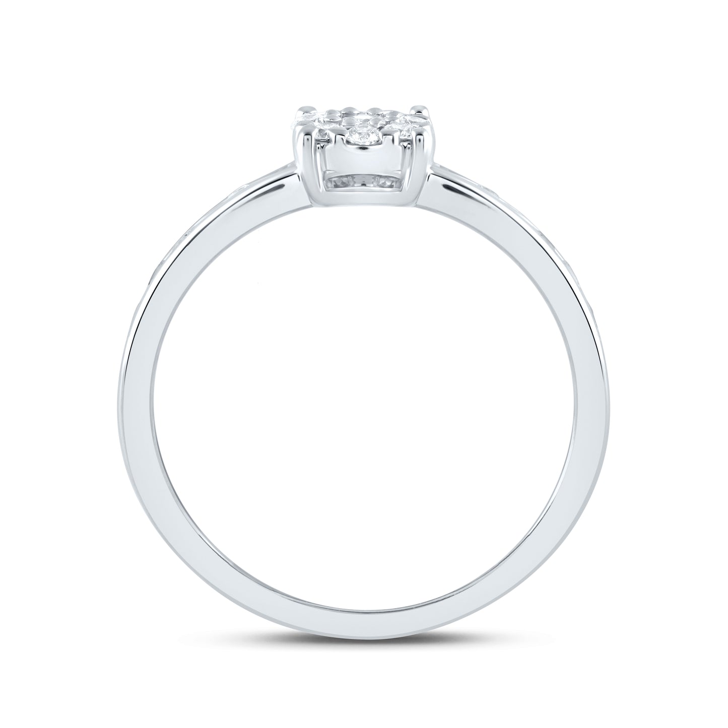 14K White Gold 1/2 Ctw Natural Diamond Fashion Ring, Womens Size: 5-9