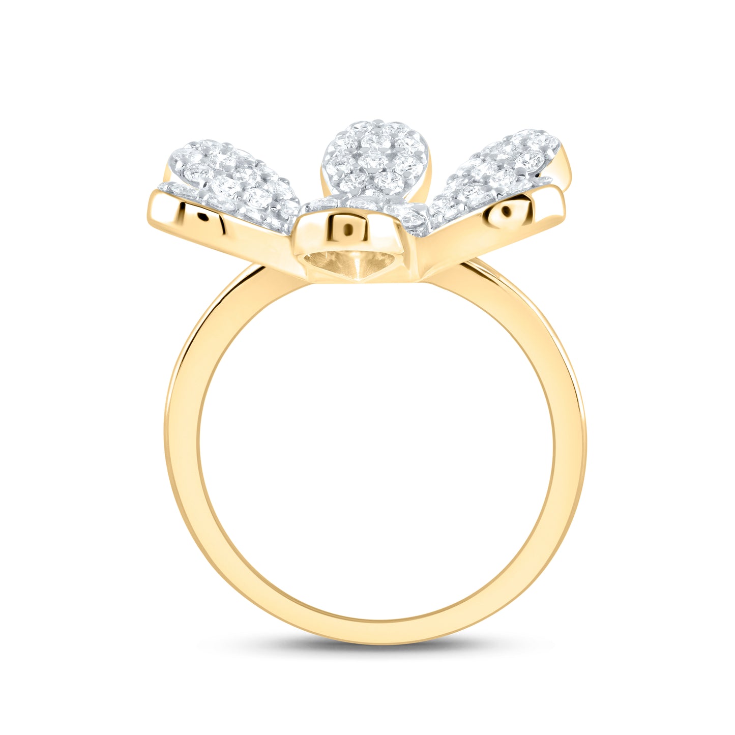 14kt Yellow Gold 1 1/4 Cttw Natural Diamond Ana M Flower Bridal Wedding Engagement Anniversary Ring, Women Size: 5-9