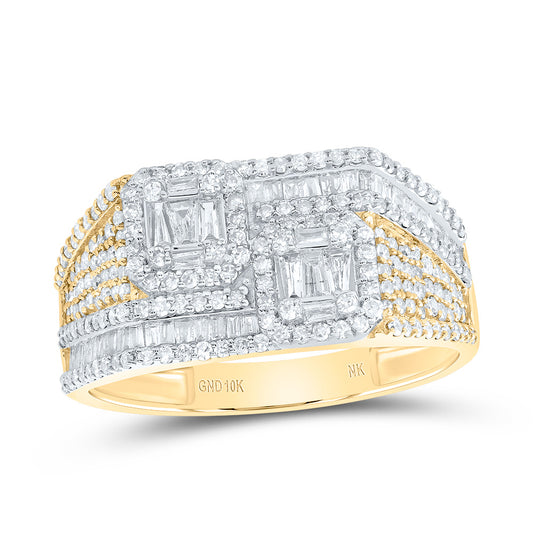 10kt Yellow Gold 1 Cttw Natural Diamond Component Mens Ring, Men Size: 8-12