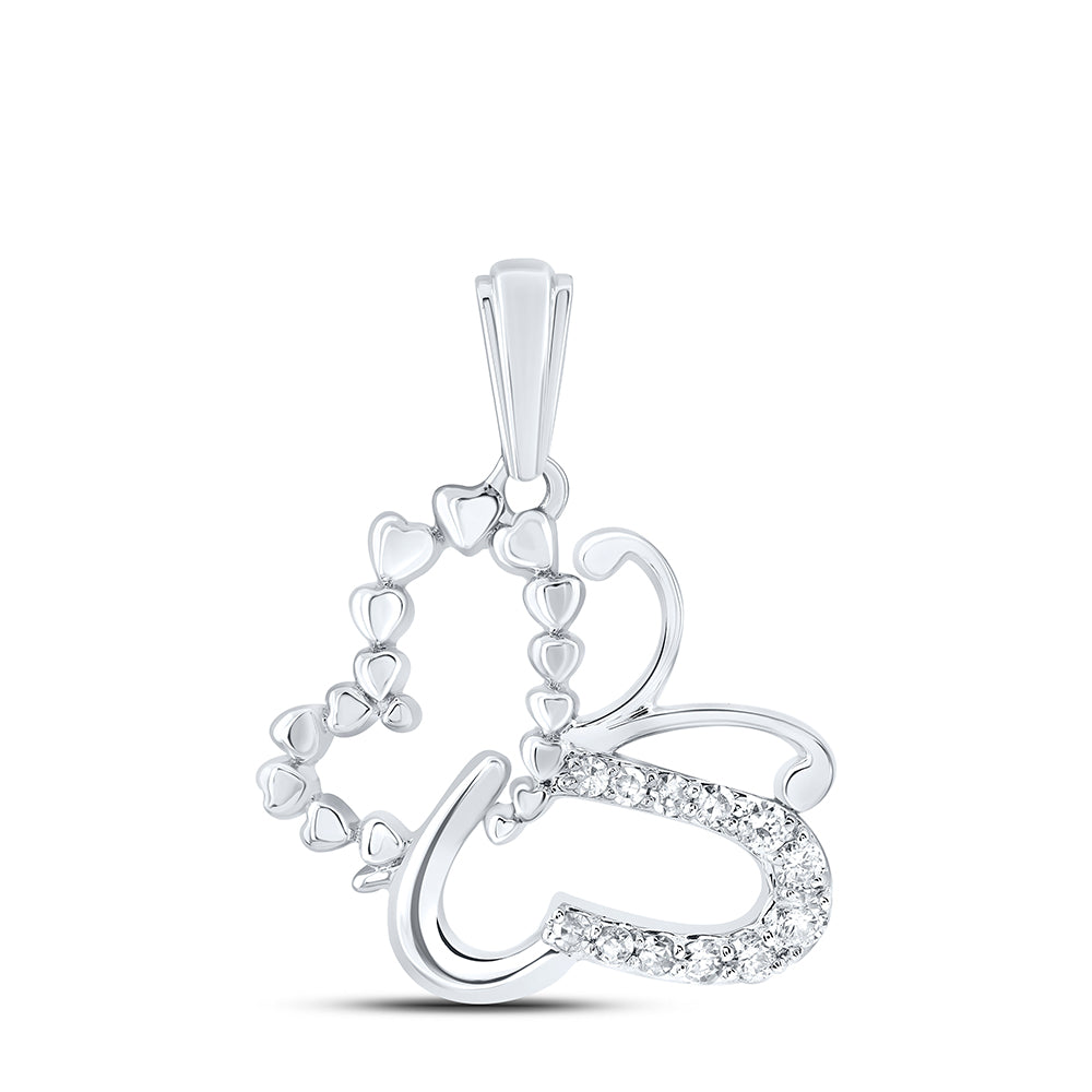 10K Yellow or White or Rose Gold 1/10 Ctw Natural Diamond Gift Butterfly Pendant