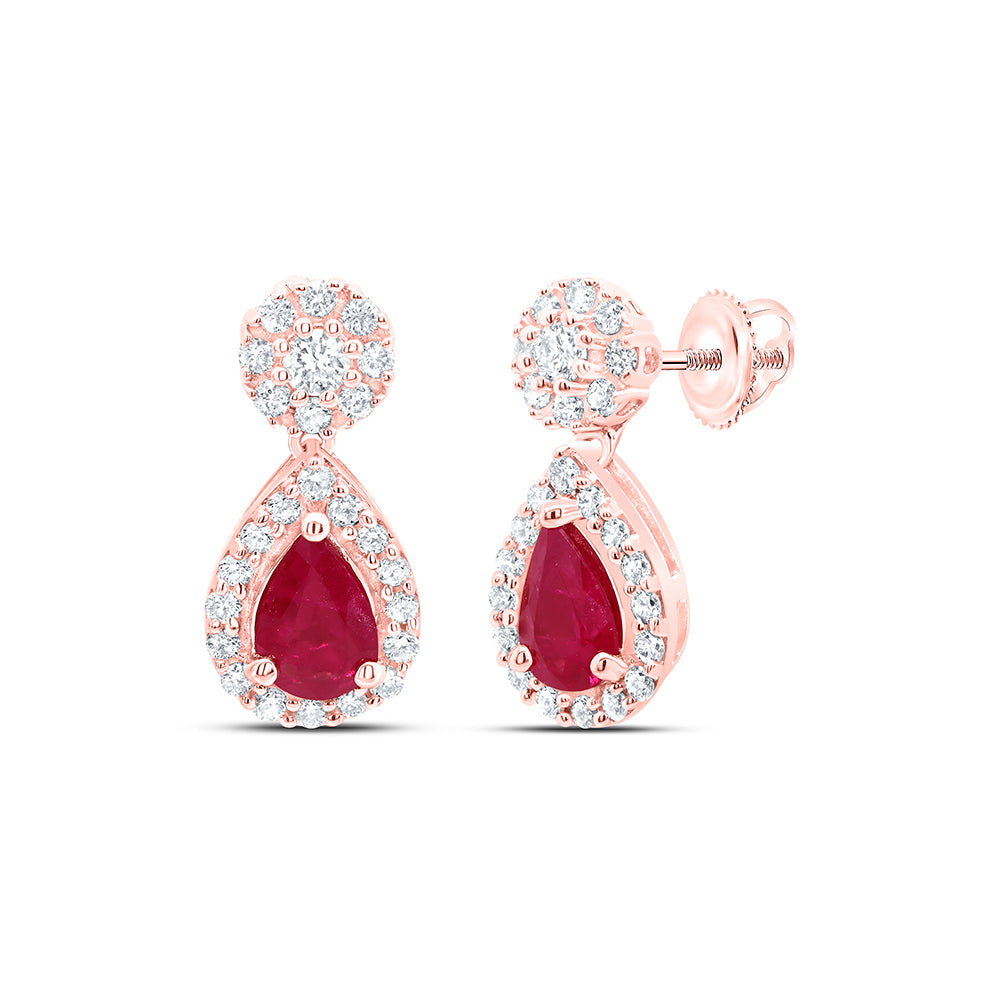 14kt Yellow Or White Or Rose Gold Diamond Ana M 6x4mm Pear Natural Gem Earring