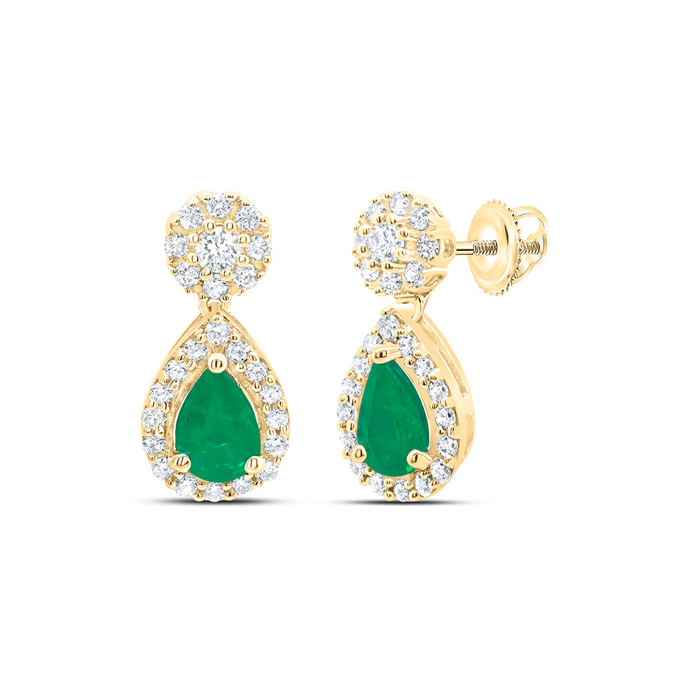 14kt Yellow Or White Or Rose Gold Diamond Ana M 6x4mm Pear Natural Gem Earring