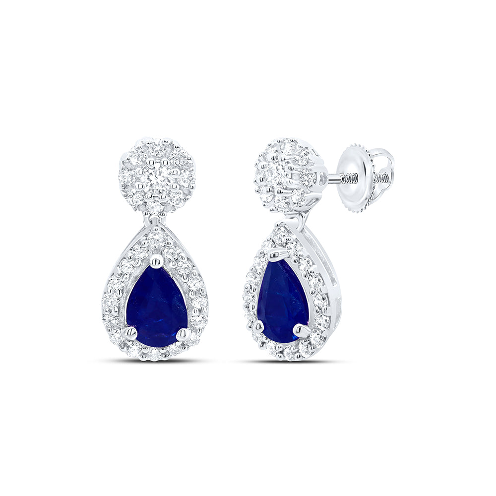 14kt Yellow Or White Or Rose Gold Diamond Ana M 6x4mm Pear Natural Gem Earring