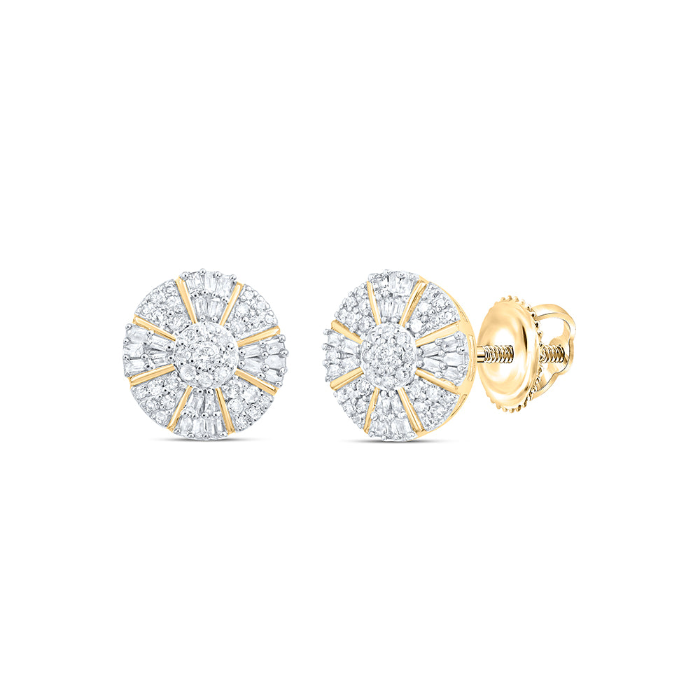 10kt Yellow Gold 1/2 Cttw Diamond Round Stud Earring