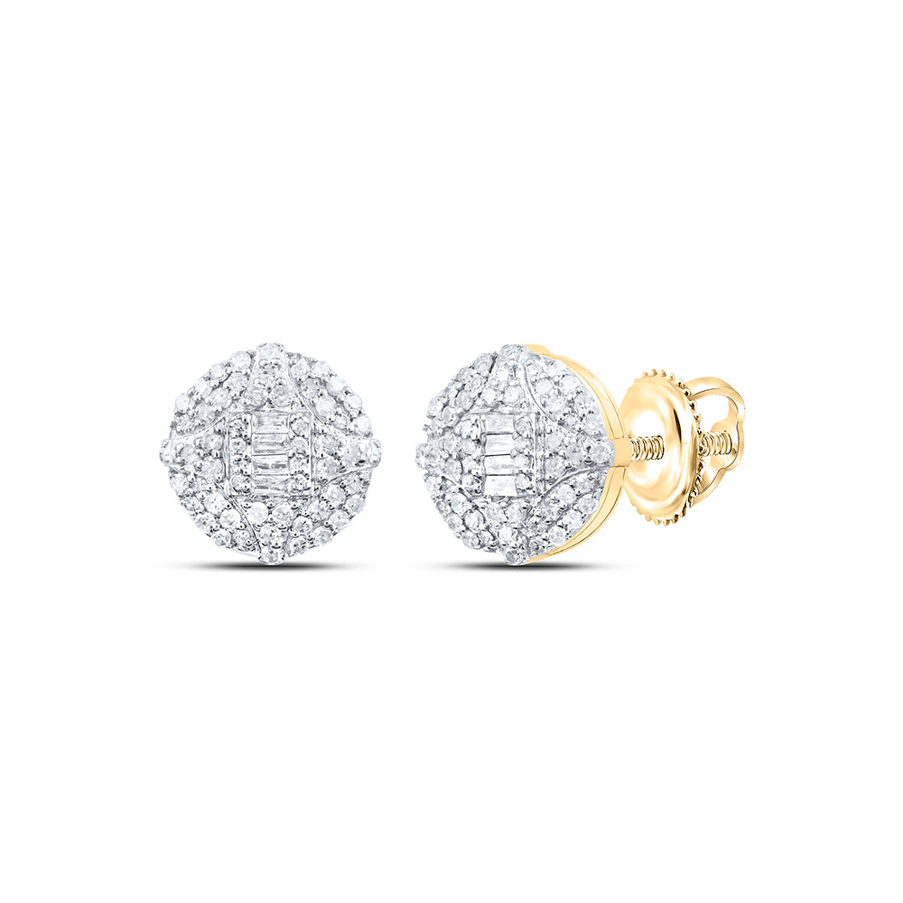 10kt Yellow Gold 1/2 Cttw Diamond Round Stud Earring