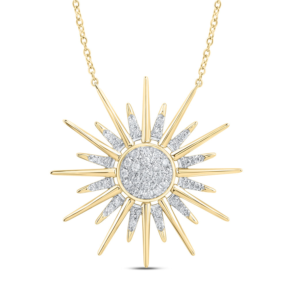 10kt Yellow Gold 1/4 Cttw Diamond Fashion Twinkle Necklace, Length: 18 Inch