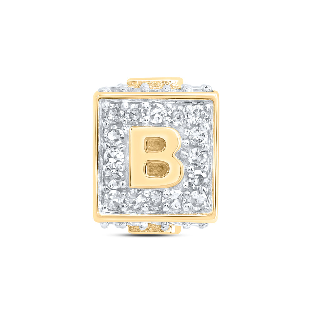 10kt Yellow Or White Or Rose Gold Diamond Fashion Initial Bracelet Box