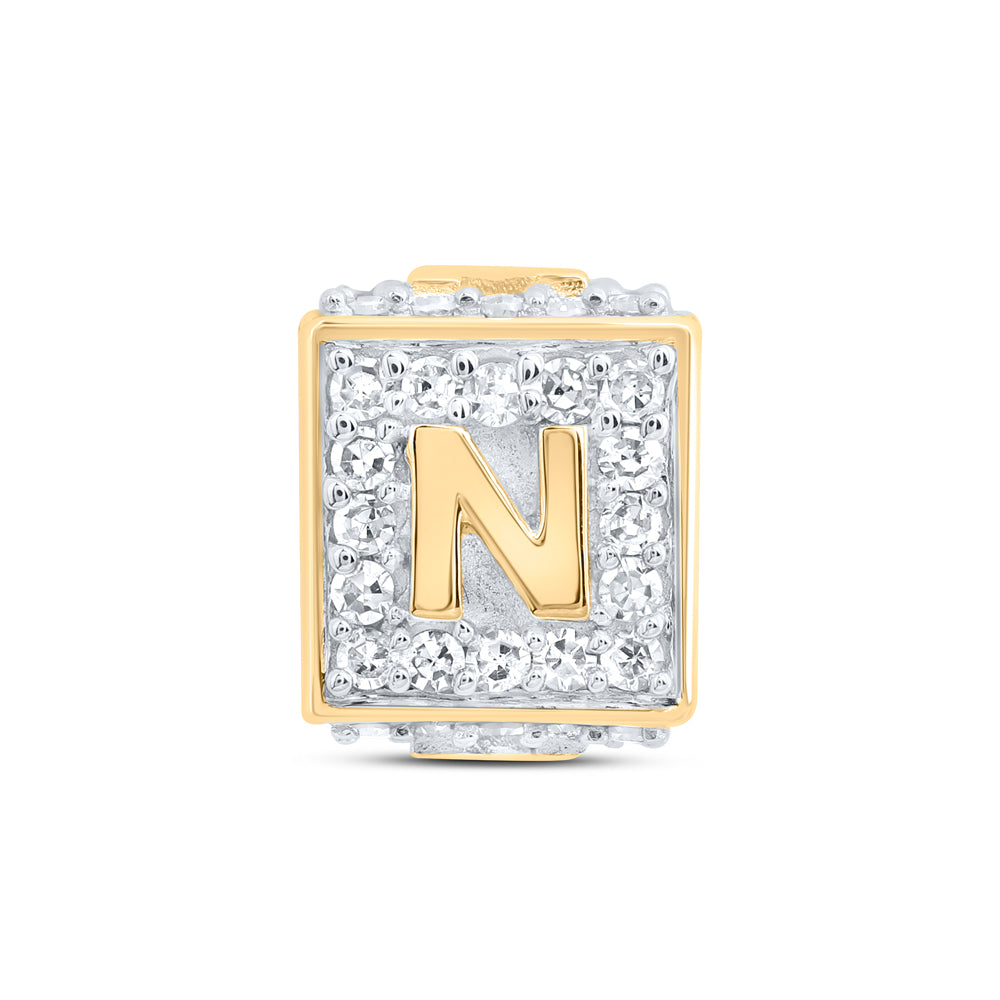 10kt Yellow Or White Or Rose Gold Diamond Fashion Initial Bracelet Box