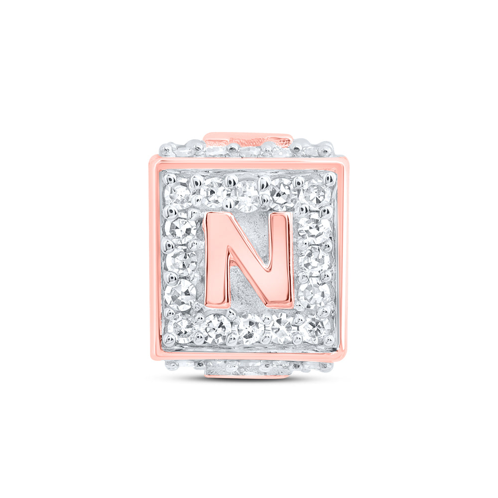 10kt Yellow Or White Or Rose Gold Diamond Fashion Initial Bracelet Box
