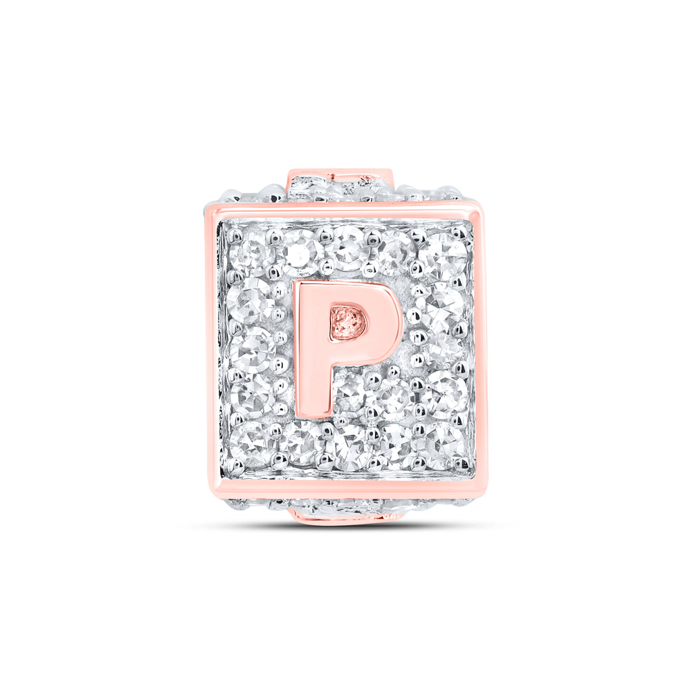 10kt Yellow Or White Or Rose Gold Diamond Fashion Initial Bracelet Box
