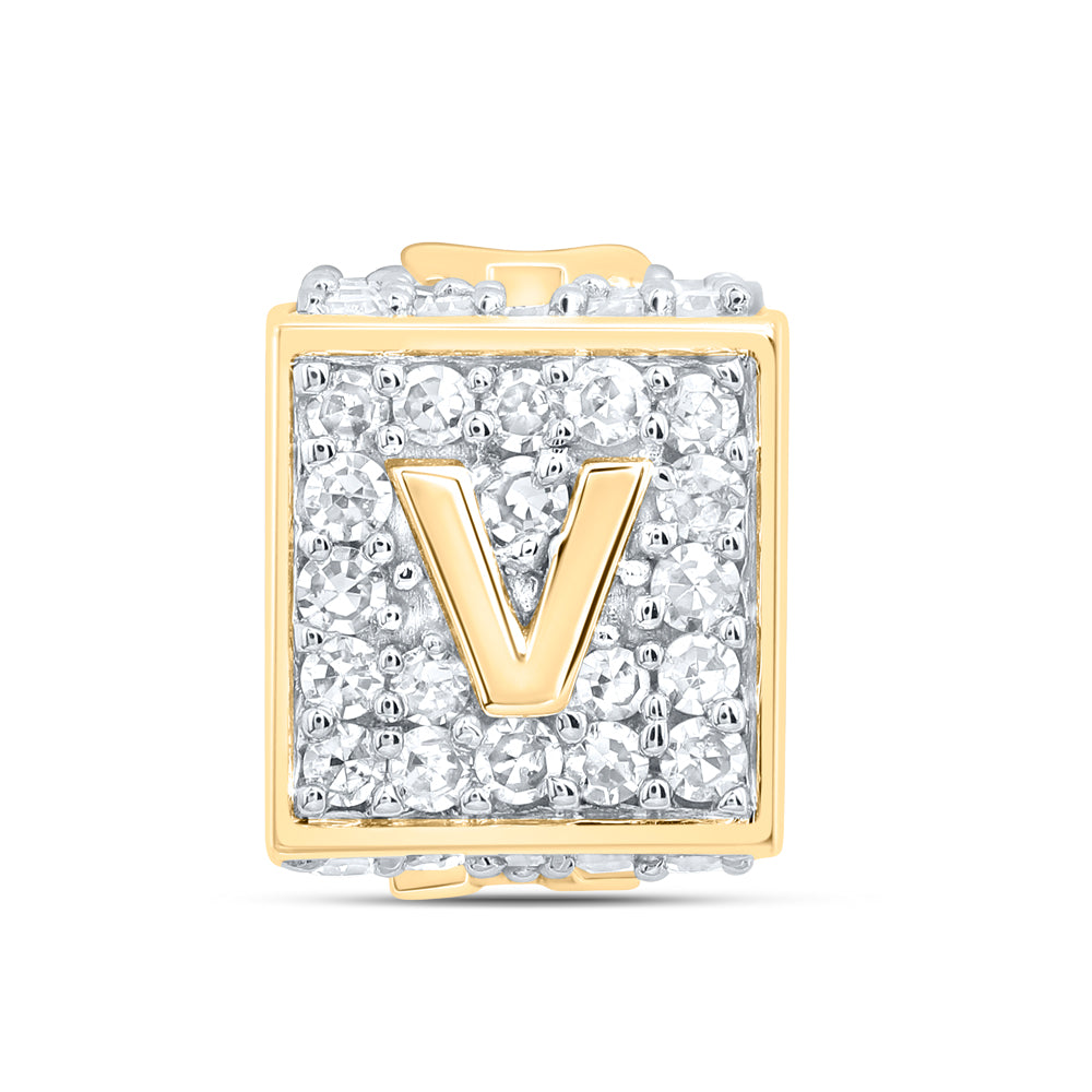 10kt Yellow Or White Or Rose Gold Diamond Fashion Initial Bracelet Box