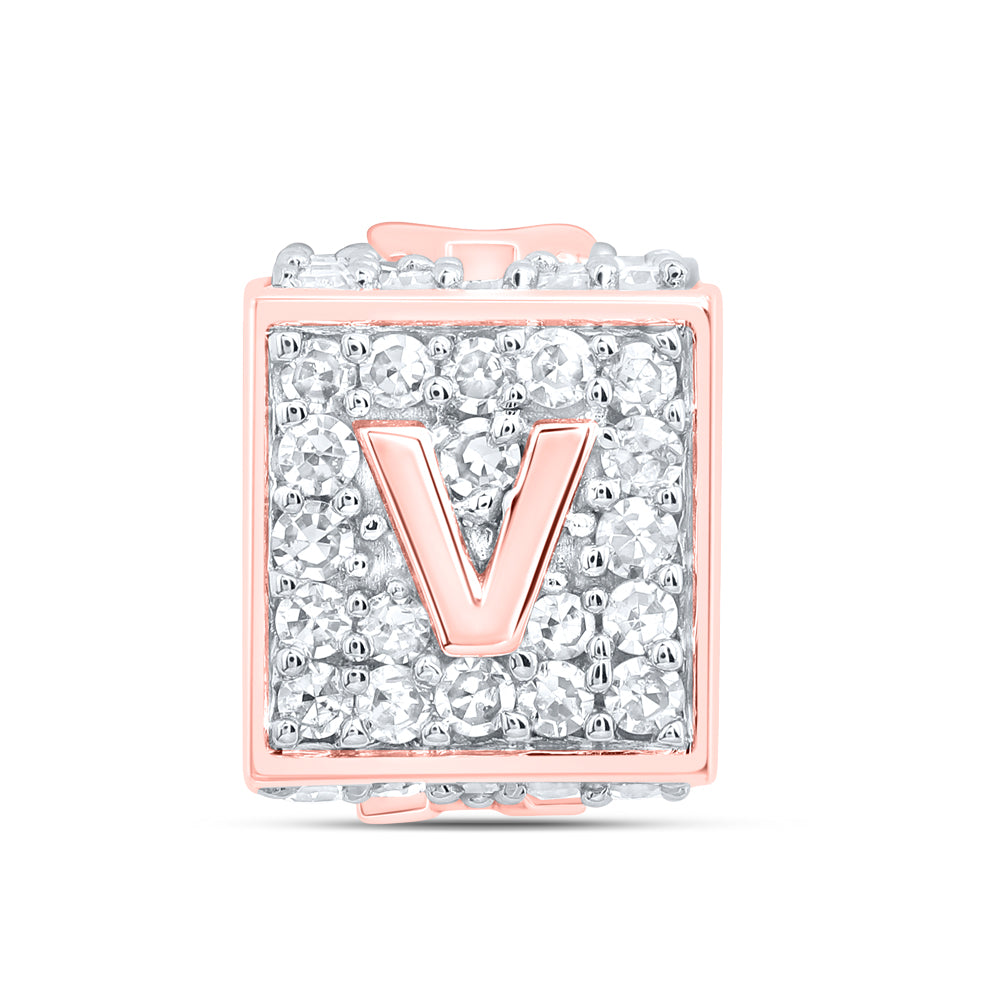 10kt Yellow Or White Or Rose Gold Diamond Fashion Initial Bracelet Box