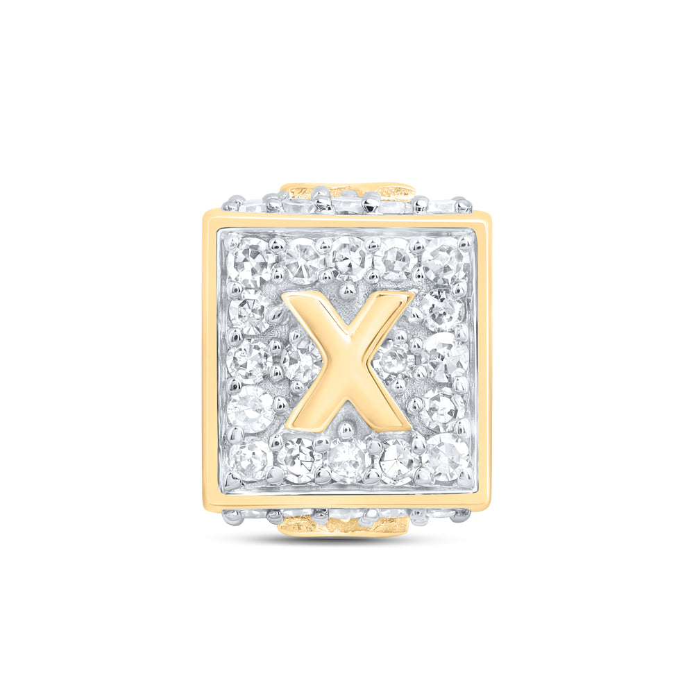 10kt Yellow Or White Or Rose Gold Diamond Fashion Initial Bracelet Box