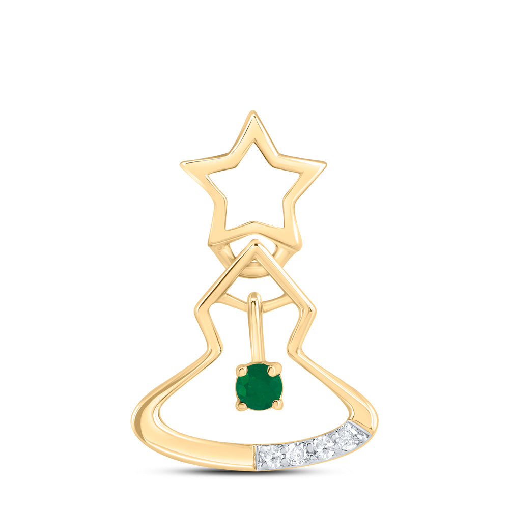10kt Yellow Or White Or Rose Gold Diamond 1.9mm Round Natural Gem Pendant