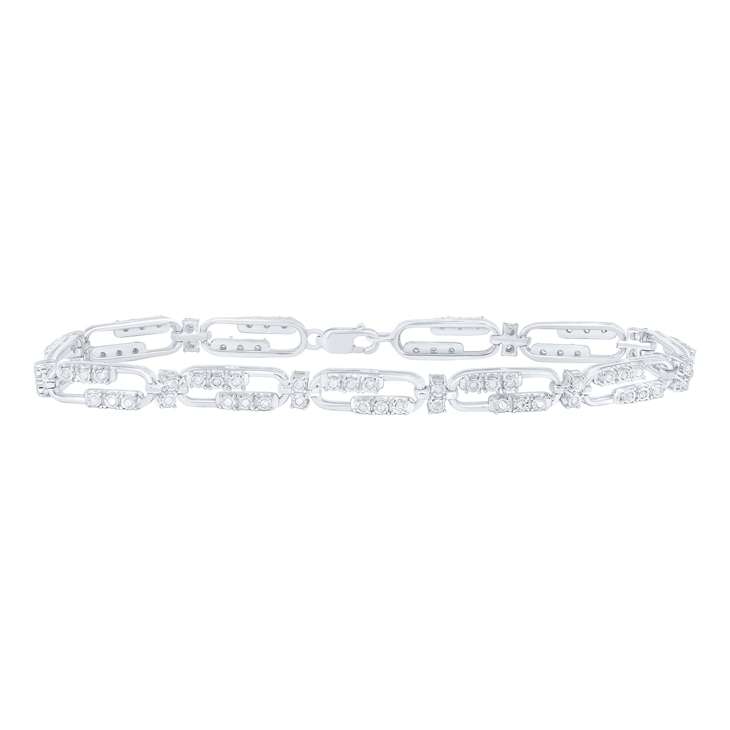 Sterling Silver 3/8 Cttw Diamond Bracelet, Length: 7 Inch
