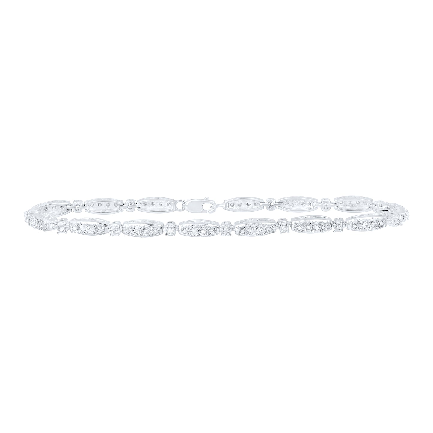 Sterling Silver 1/3 Cttw Diamond Bracelet, Length: 7 Inch
