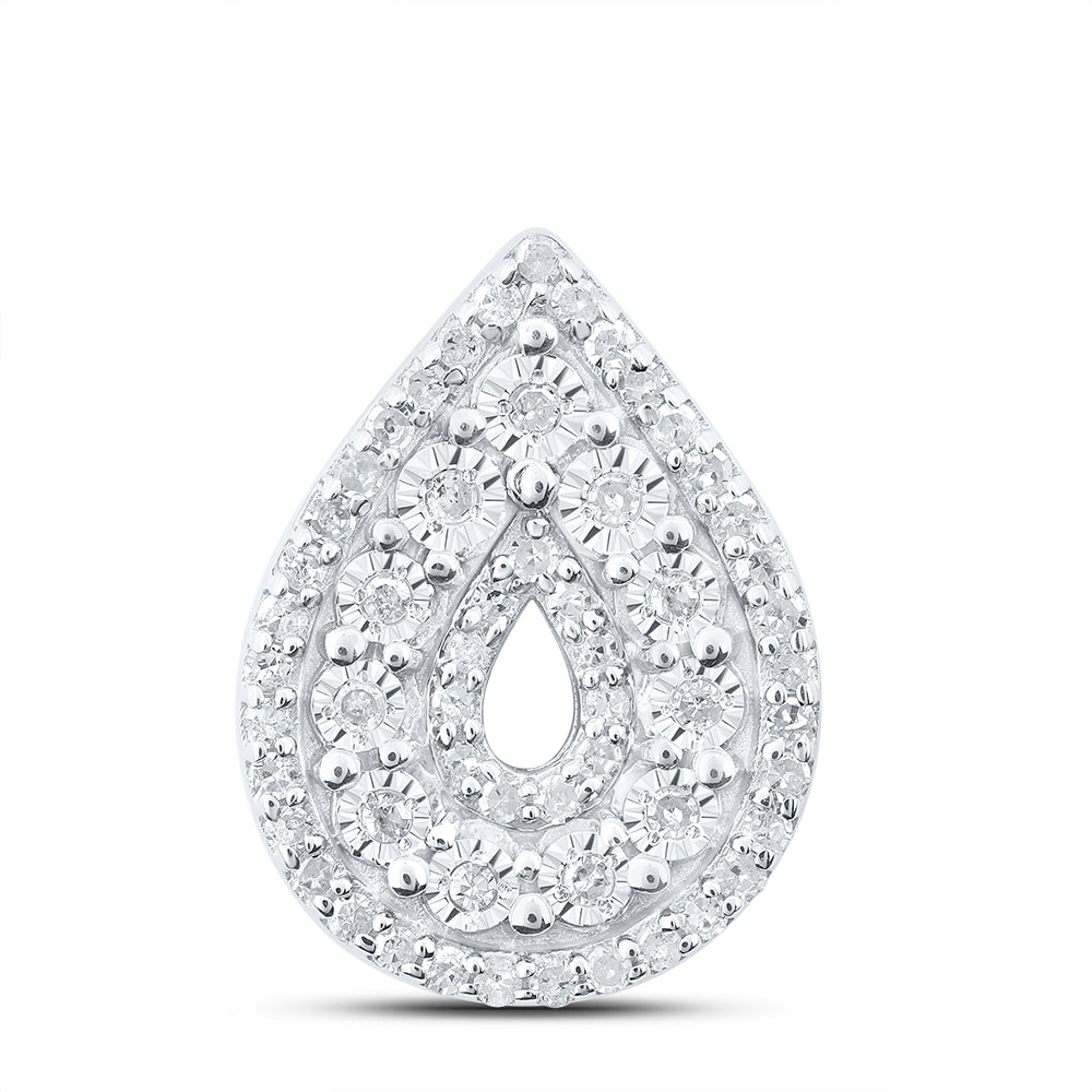 Sterling Silver 1/5 Cttw Diamond Pear Pendant