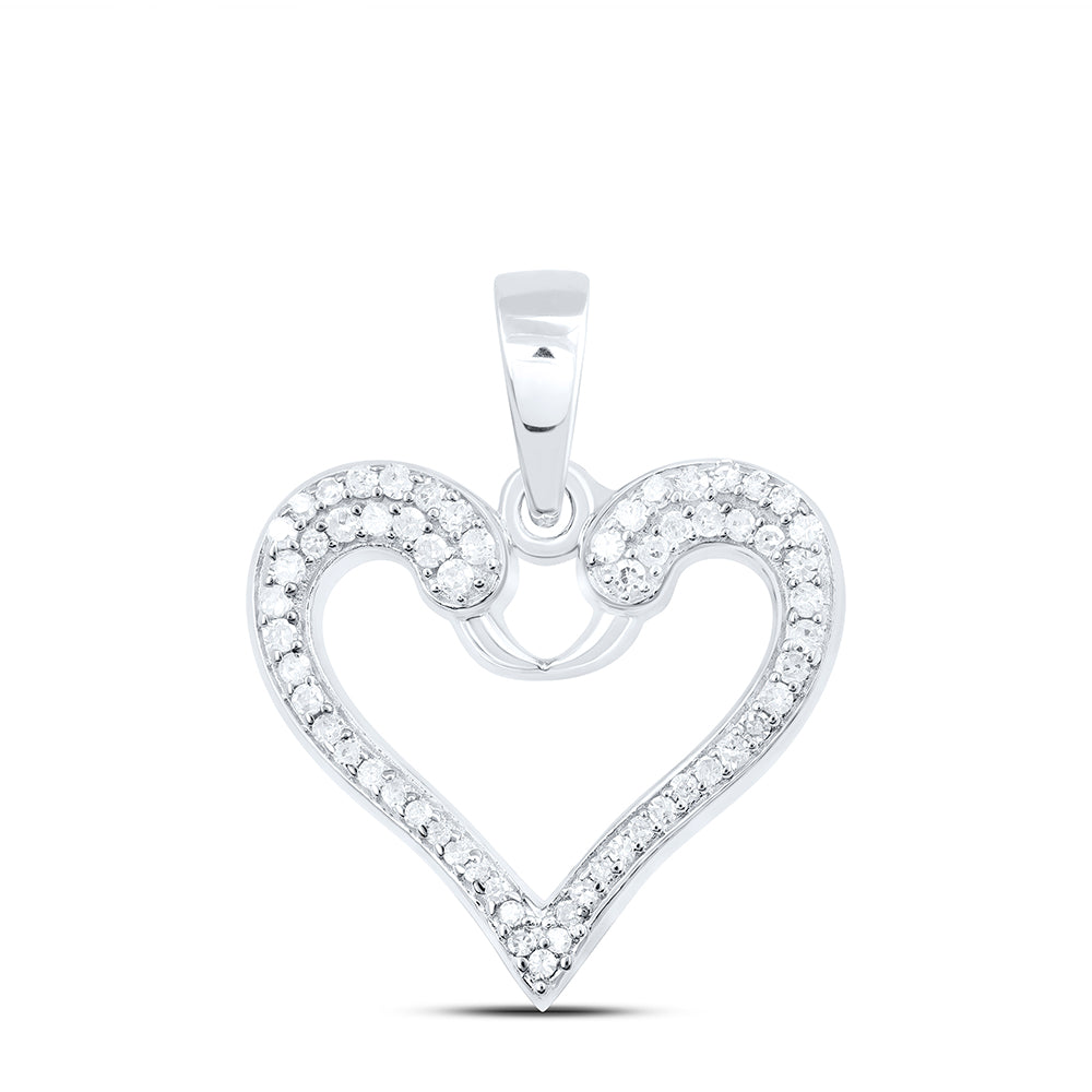 Sterling Silver 1/5 Cttw Diamond Heart Pendant