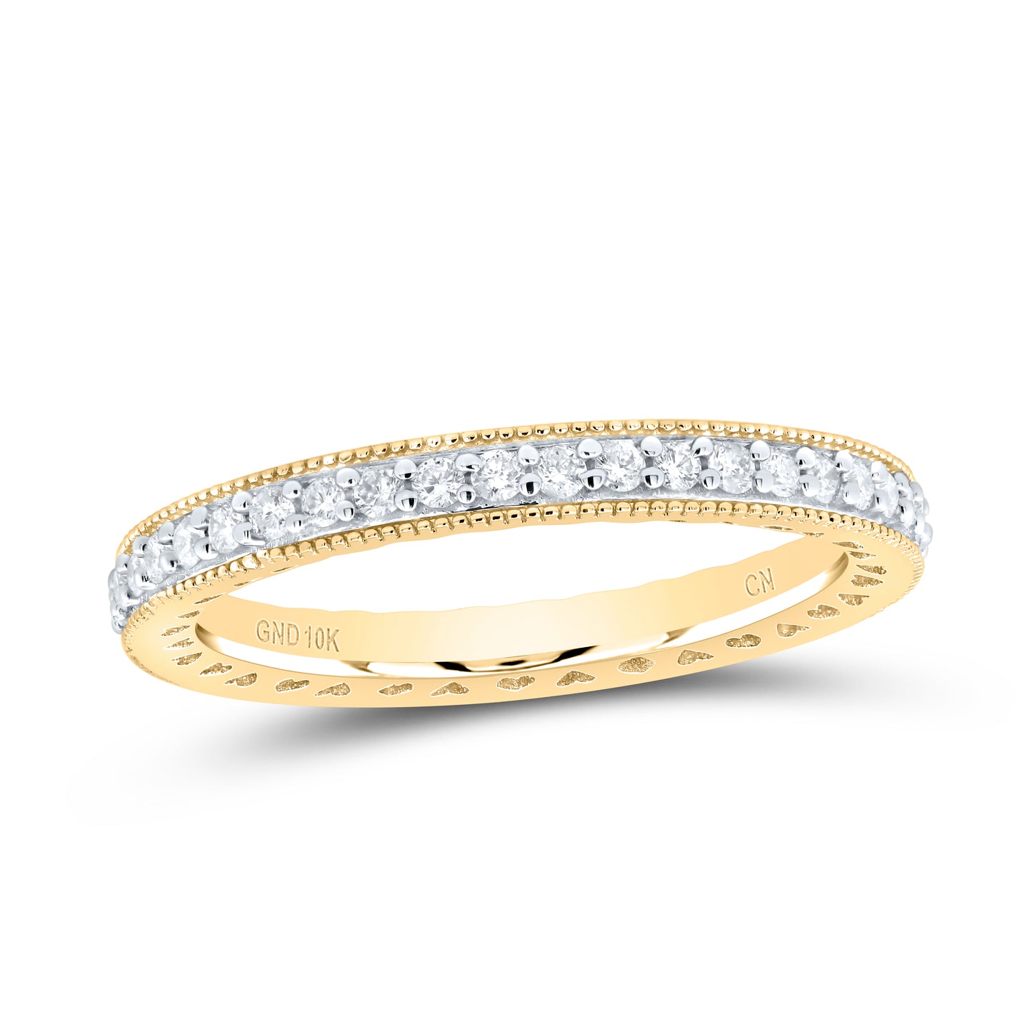 10kt Yellow Gold 1/2 Cttw Diamond Ladies Wedding Engagement Fashion Band, Women Size: 5-9