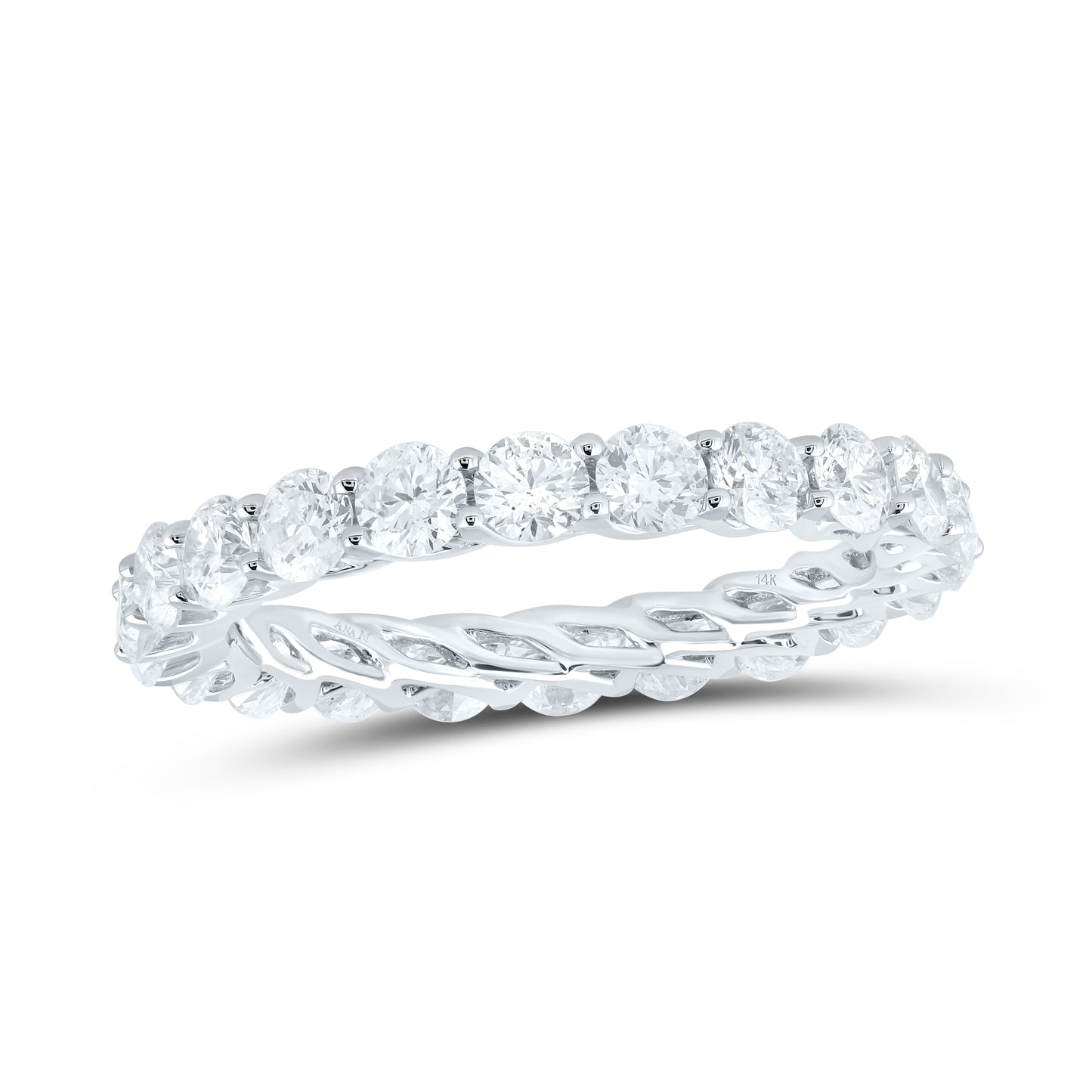14kt White Gold 2 1/3 Cttw Diamond Ana M Eternity Wedding Engagement Fashion Band, Women Size: 5-9