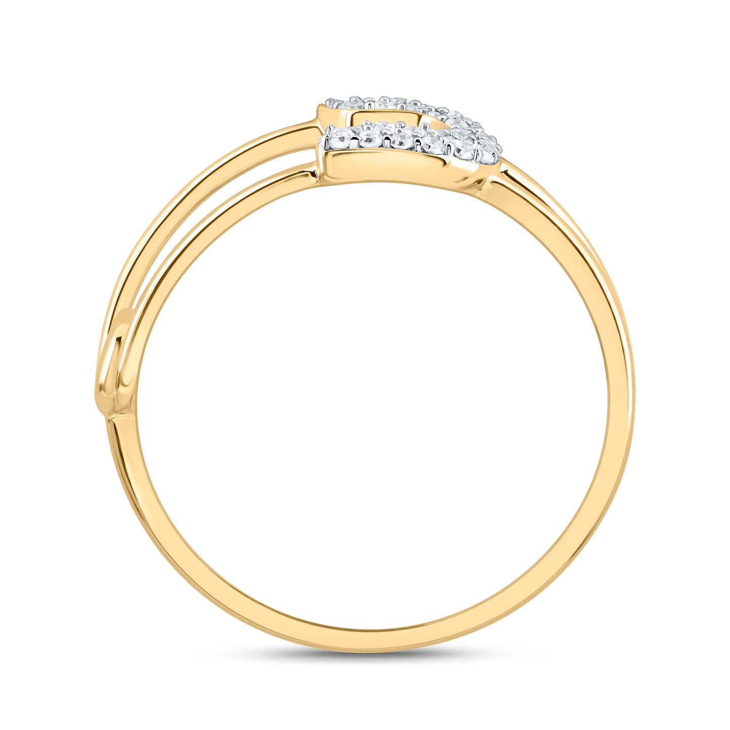 10kt Yellow Gold 1/8 Cttw Diamond Fashion Safety Pin Wedding Engagement Anniversary Ring, Women Size: 5-9