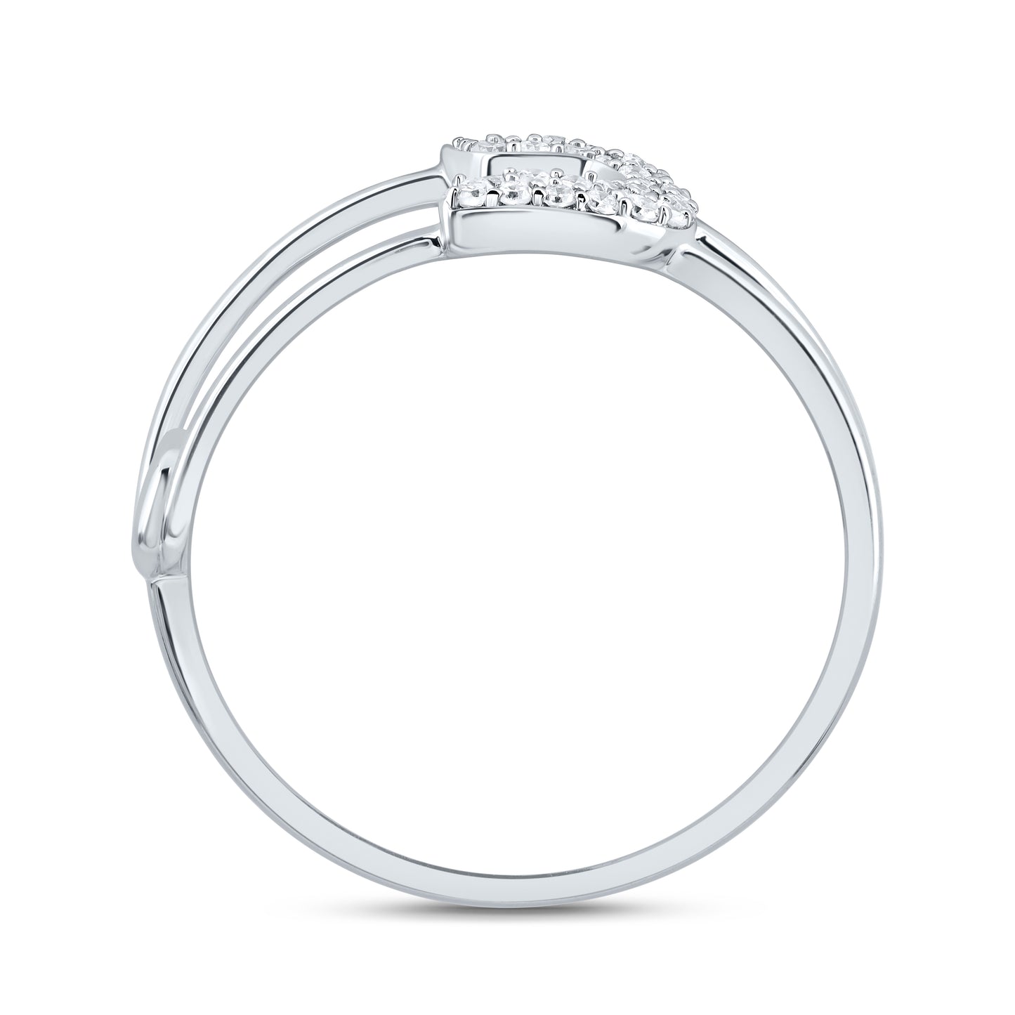 10kt White Gold 1/8 Cttw Diamond Fashion Safety Pin Wedding Engagement Anniversary Ring, Women Size: 5-9