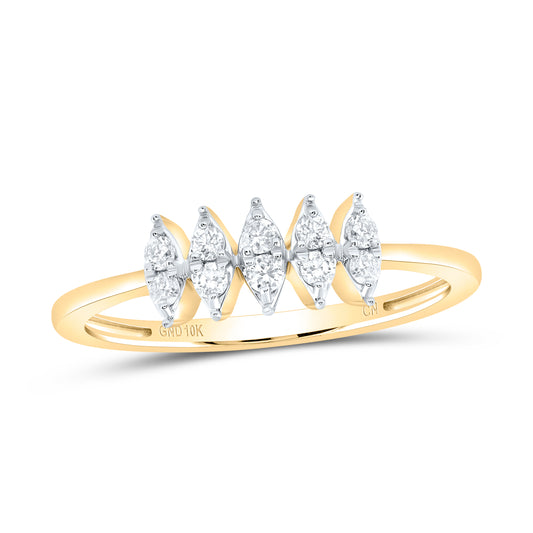 10kt Yellow Gold 1/6 Cttw Diamond Wedding Engagement Anniversary Stackable Band, Women Size: 5-9